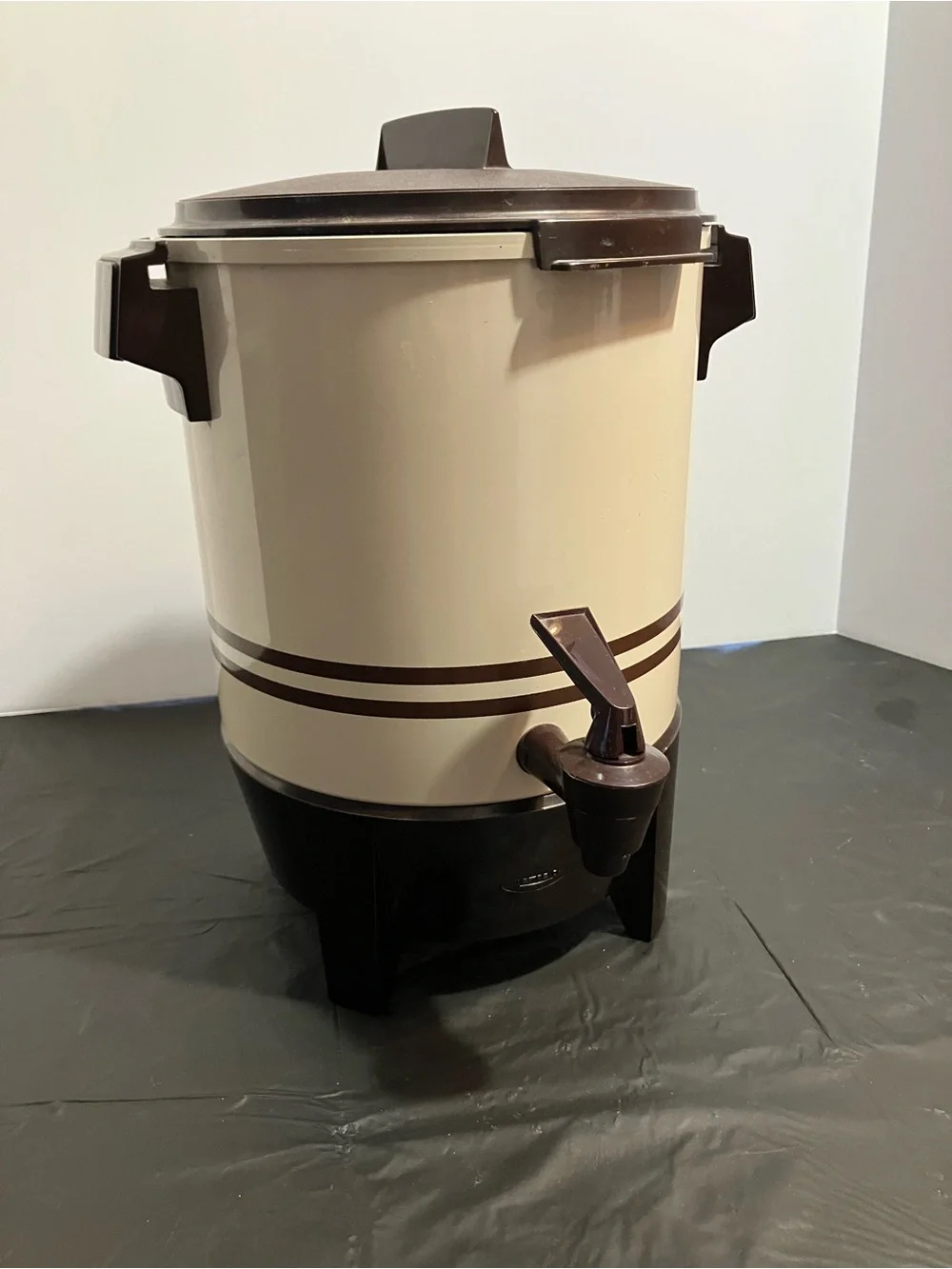 Vintage West Bend Coffee Percolator Made In USA Almond & Brown With Spigot